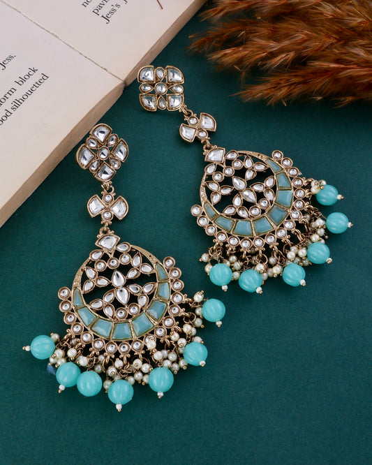 Turquoise Isha Chandbali