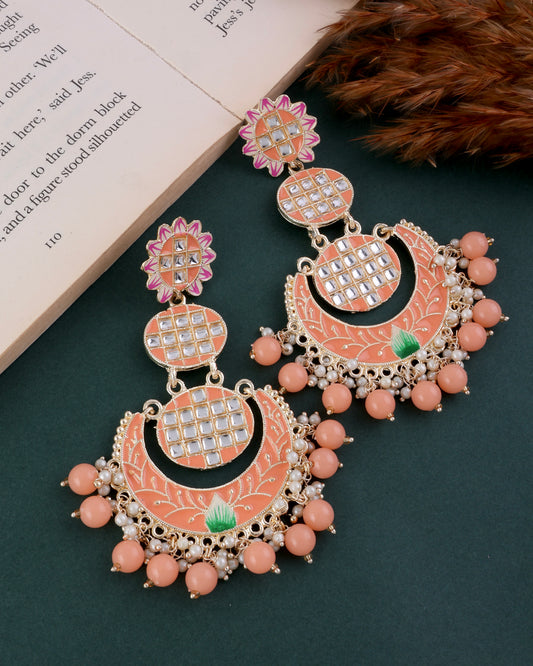 Peach Piyali Chandbali