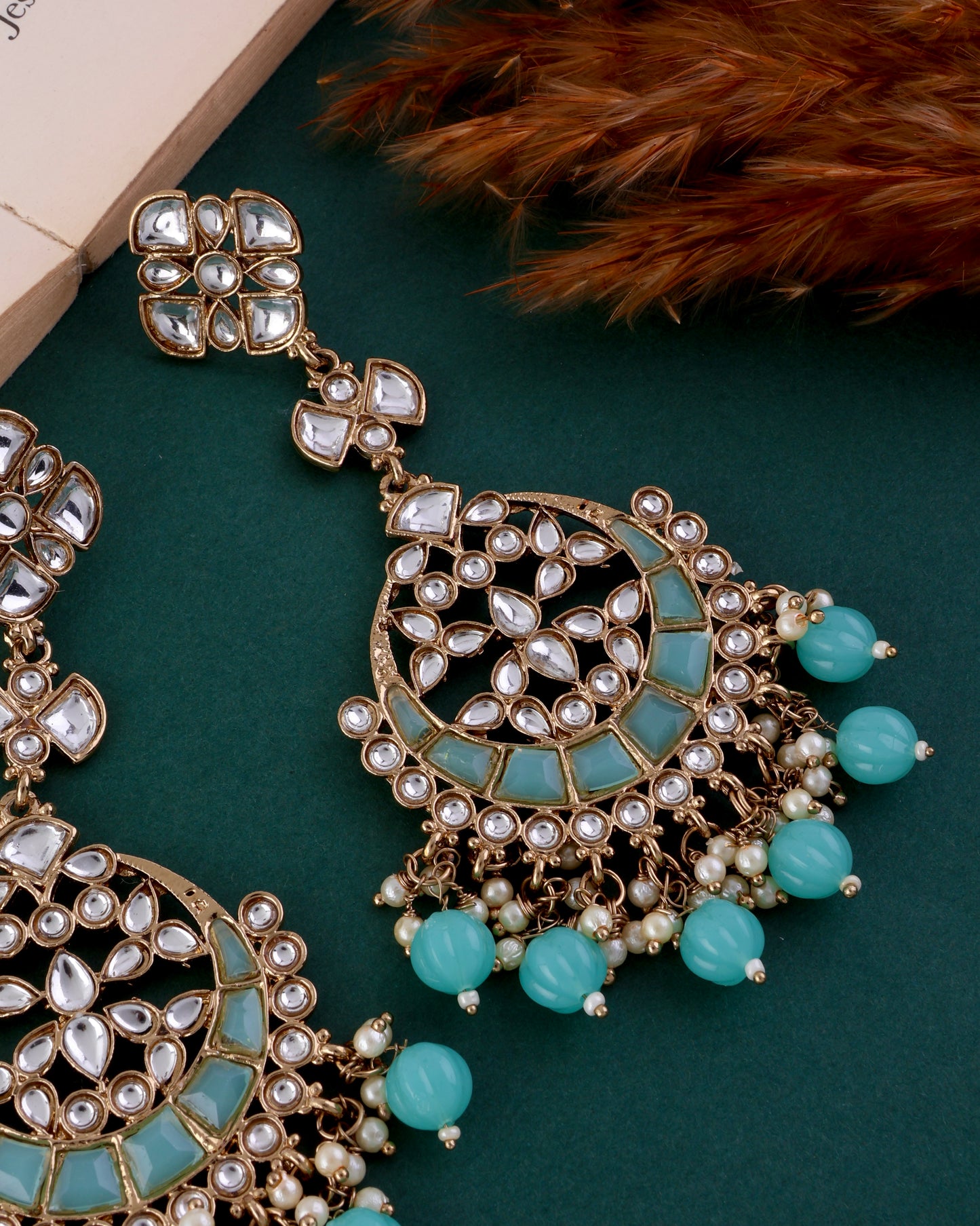 Turquoise Isha Chandbali