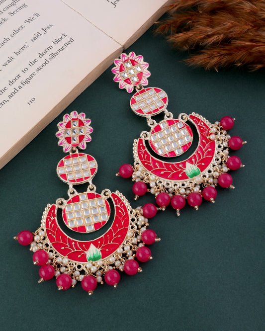 Dark Pink Piyali Chandbali