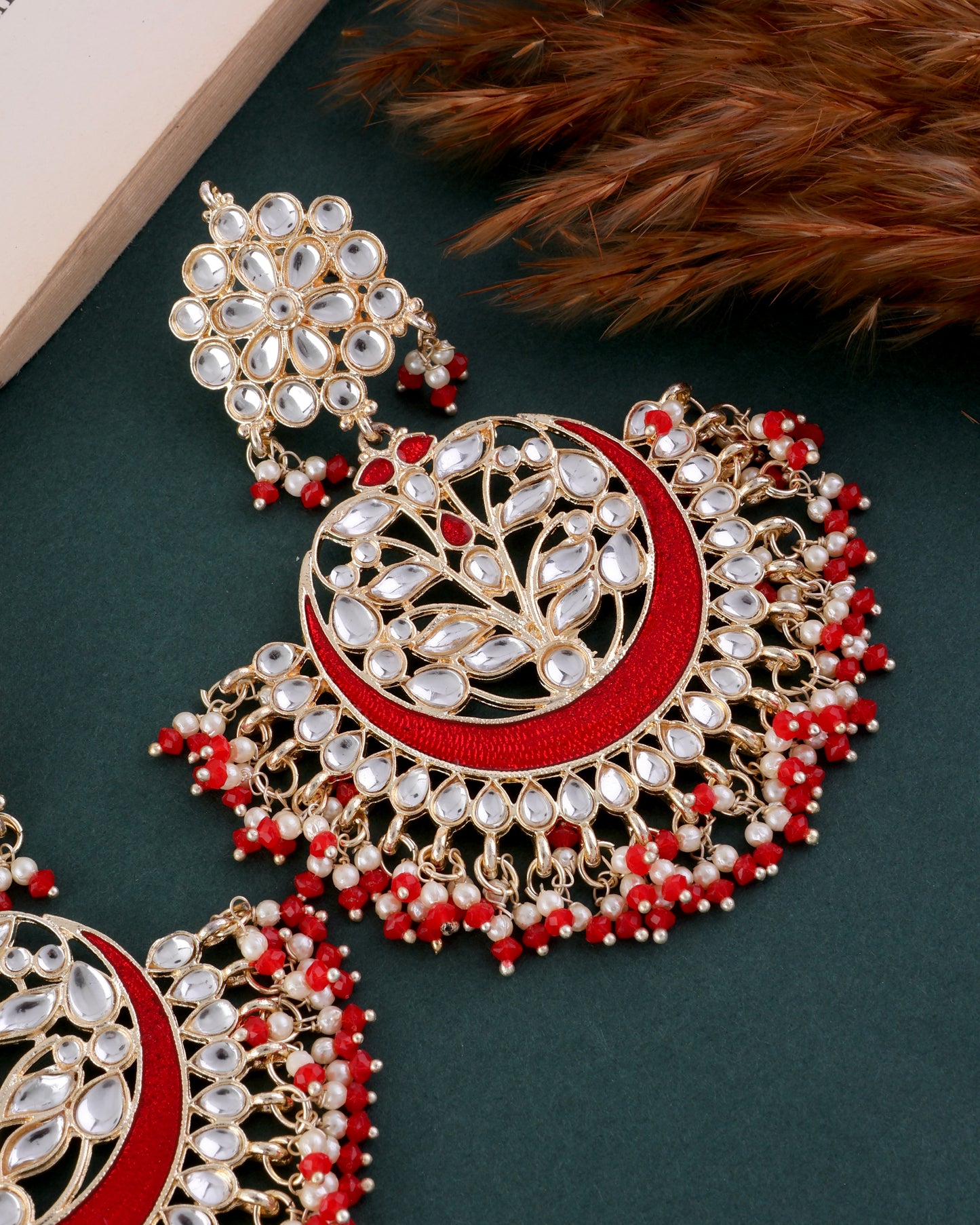 Red Khyati Chandbali