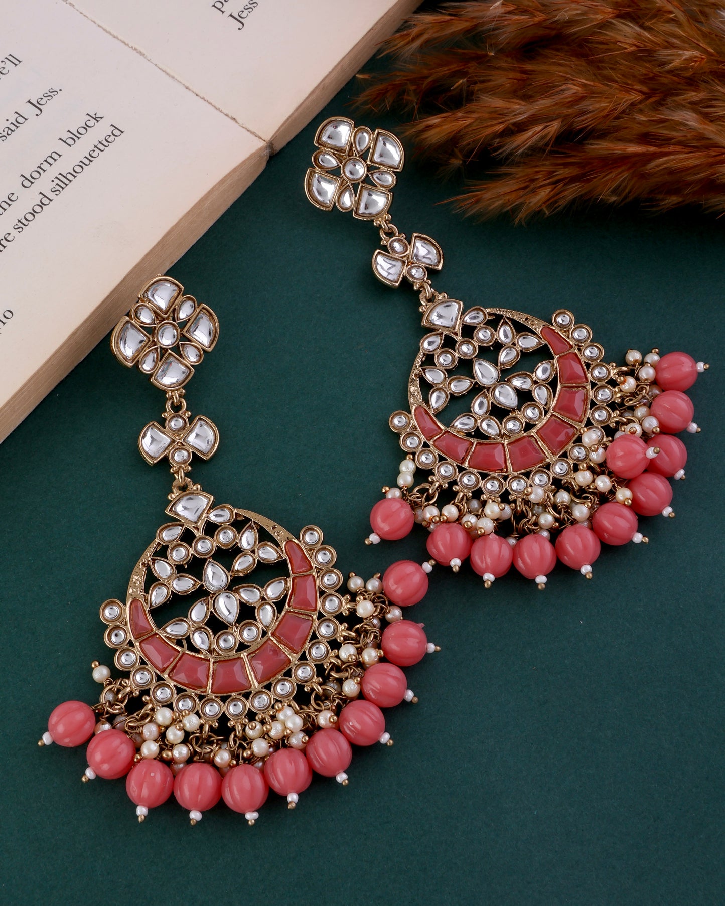 Coral Isha Chandbali