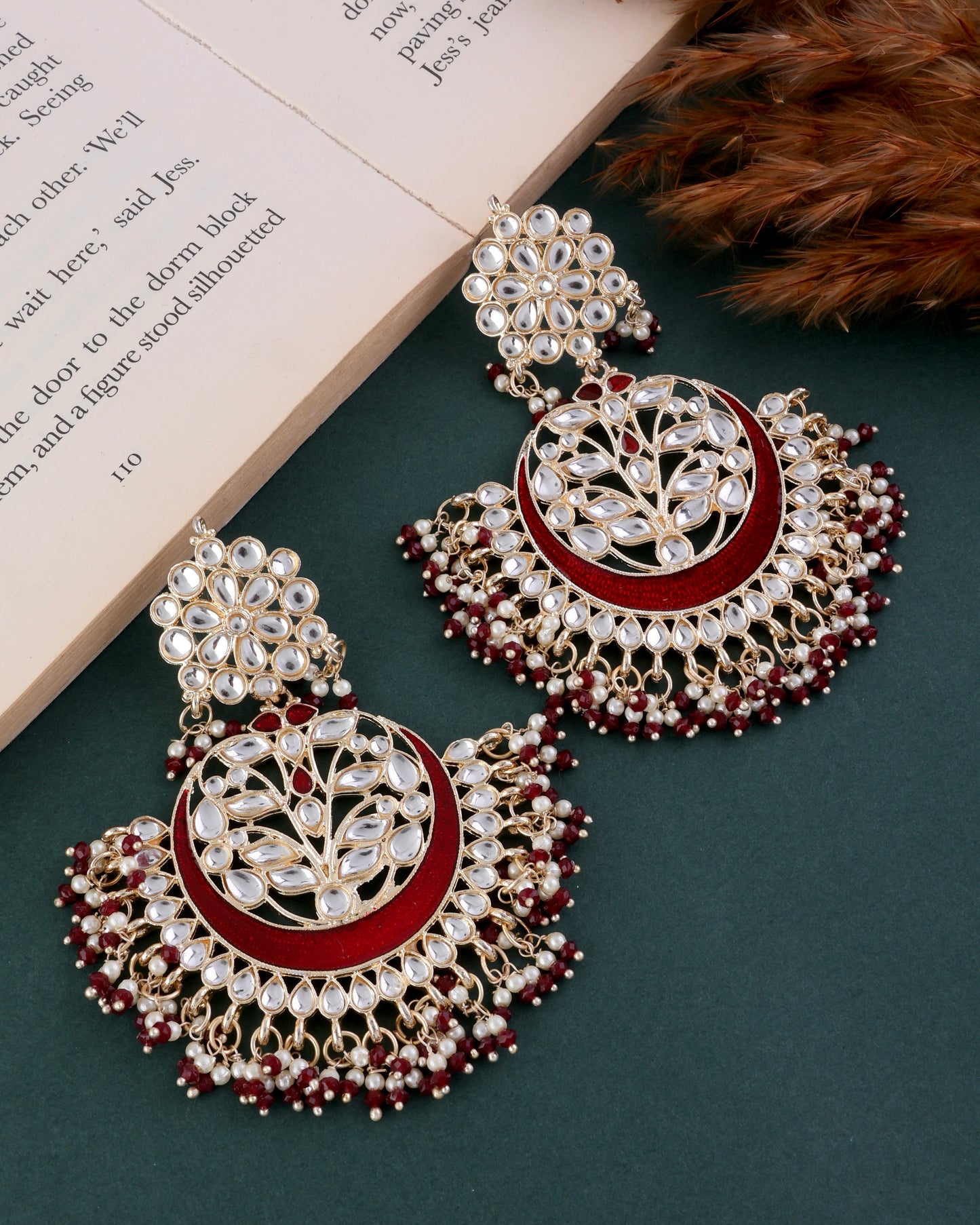Maroon Khyati Chandbali