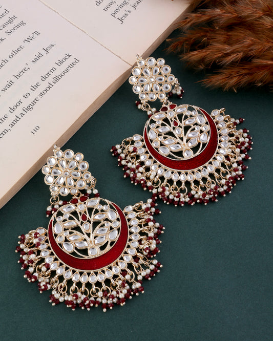 Maroon Khyati Chandbali