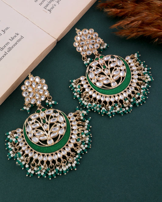 Dark Green Khyati Chandbali