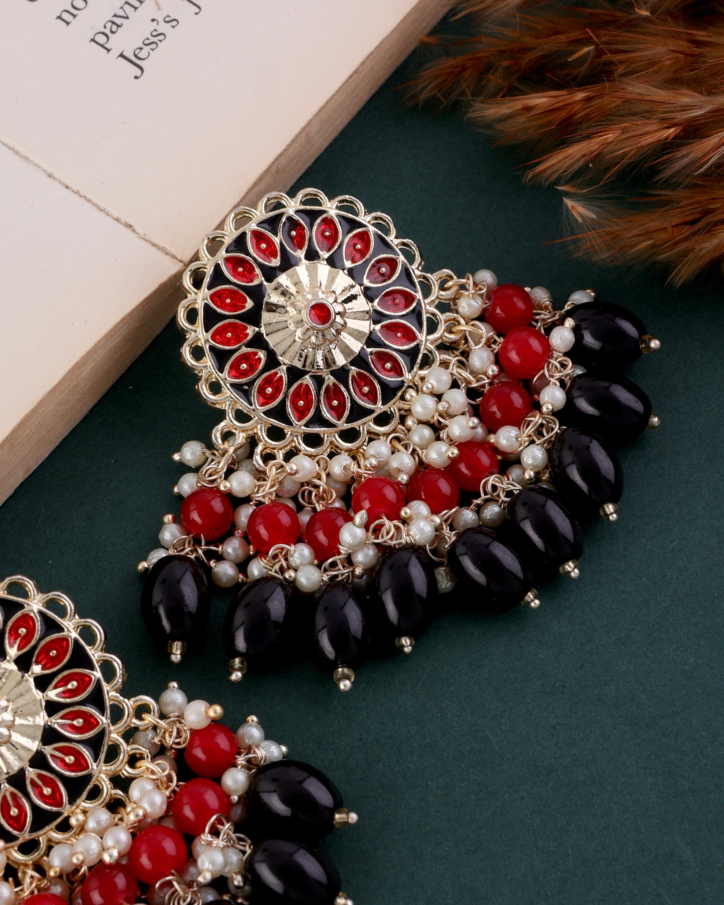 Black Red Sukh Earring