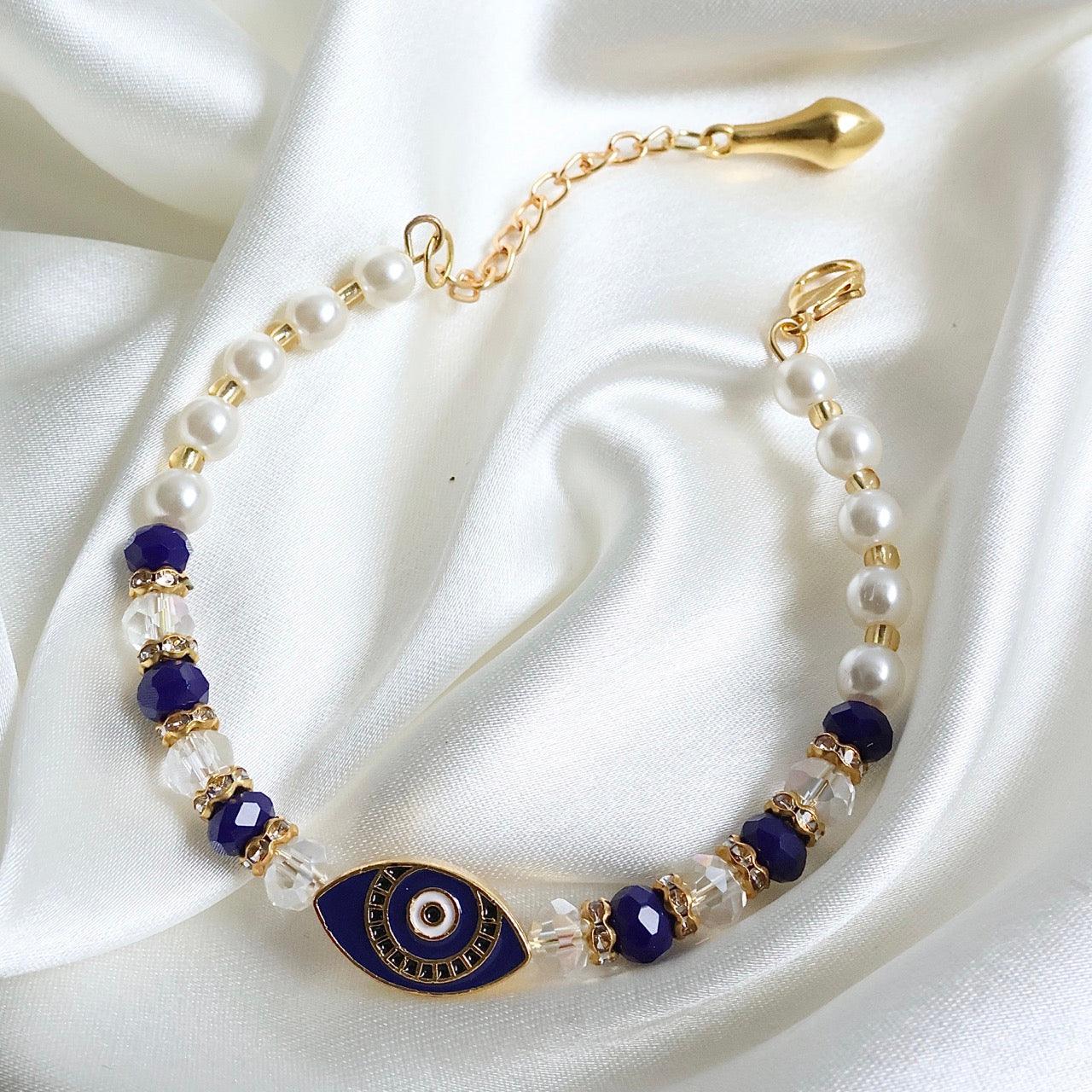 Evil Eye Pearl Bracelet