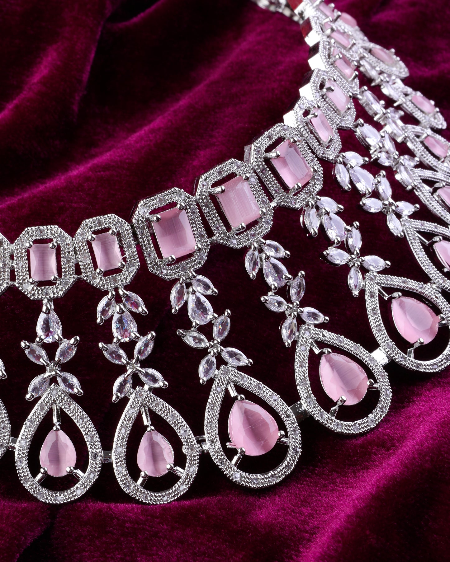 Blush Melissa American Diamond Necklace Set