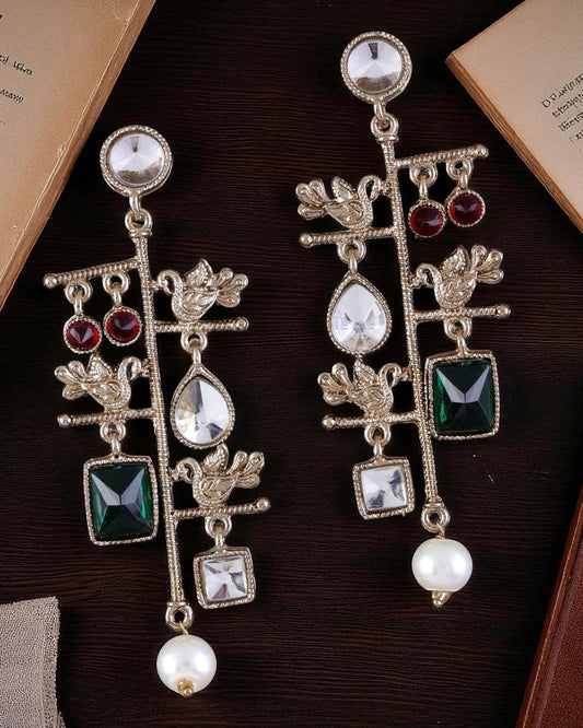 Green Mohana Designer Peacock Earring