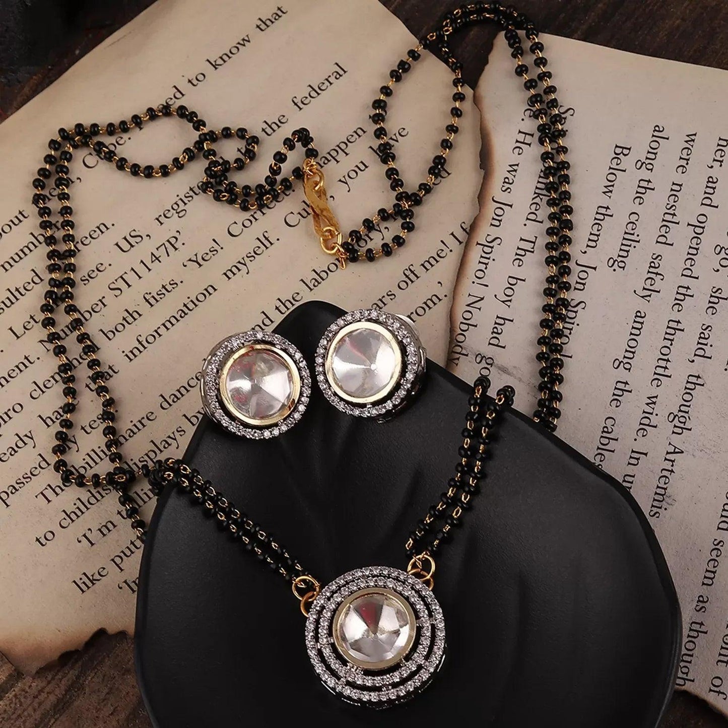 Nayan Polki Mangalsutra with Stud Earring