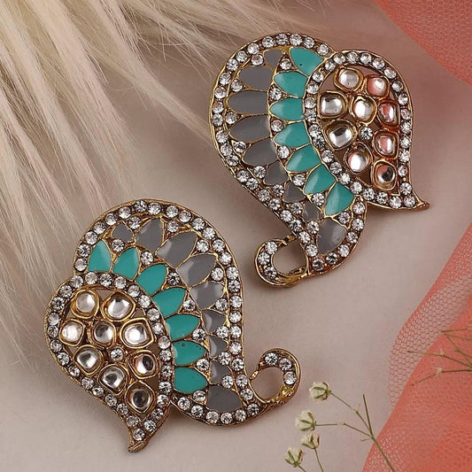 Grey Turquoise Urfi Stud