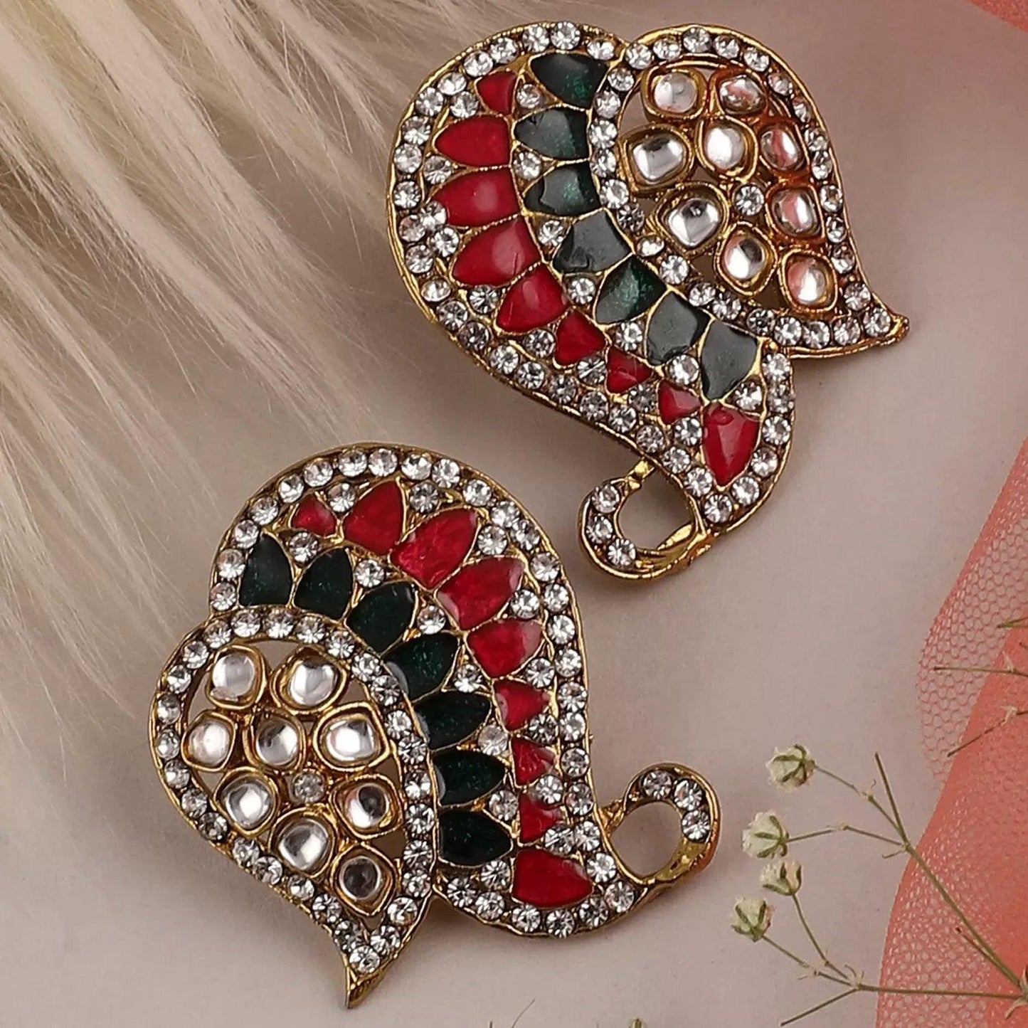 Pink Green Urfi Stud