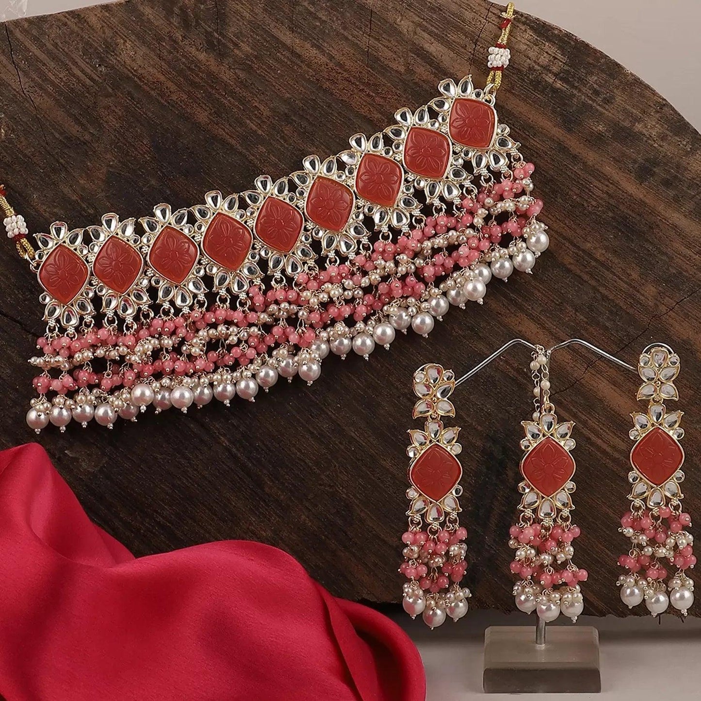 Coral Mirza Choker Set