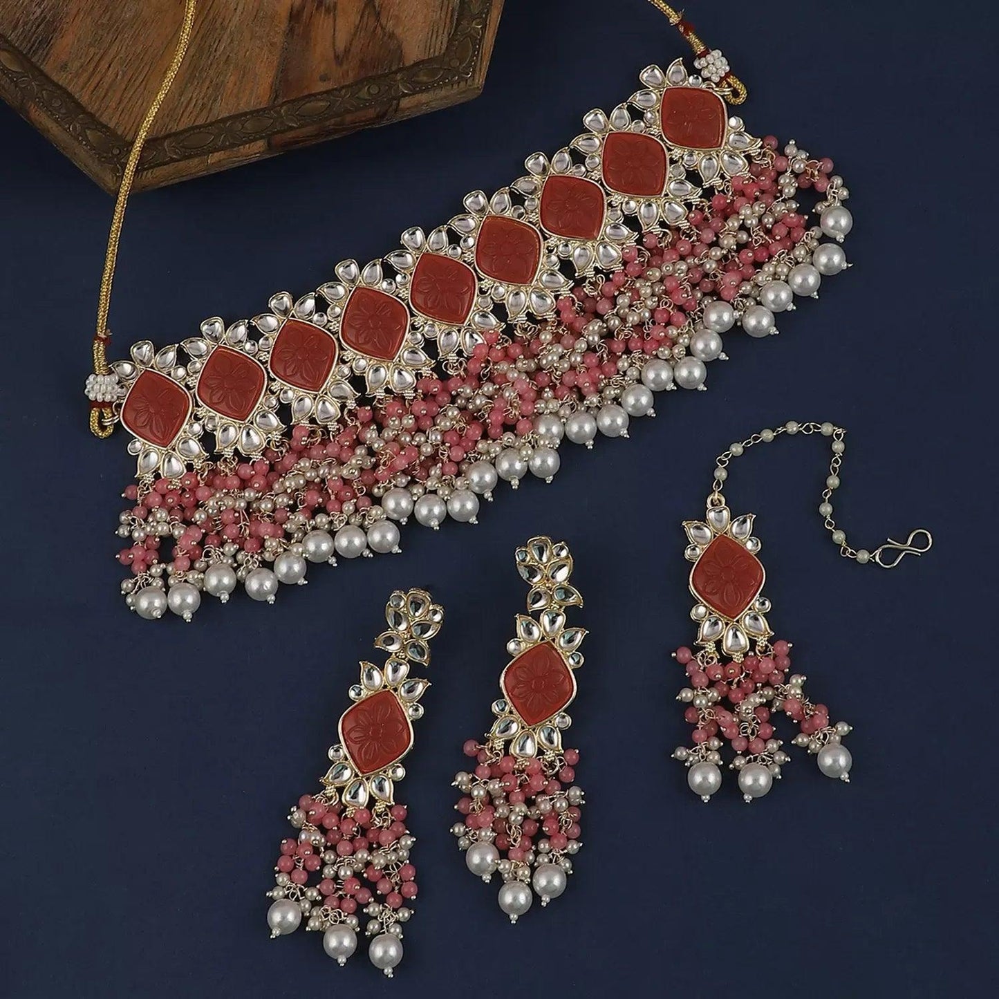Coral Mirza Choker Set