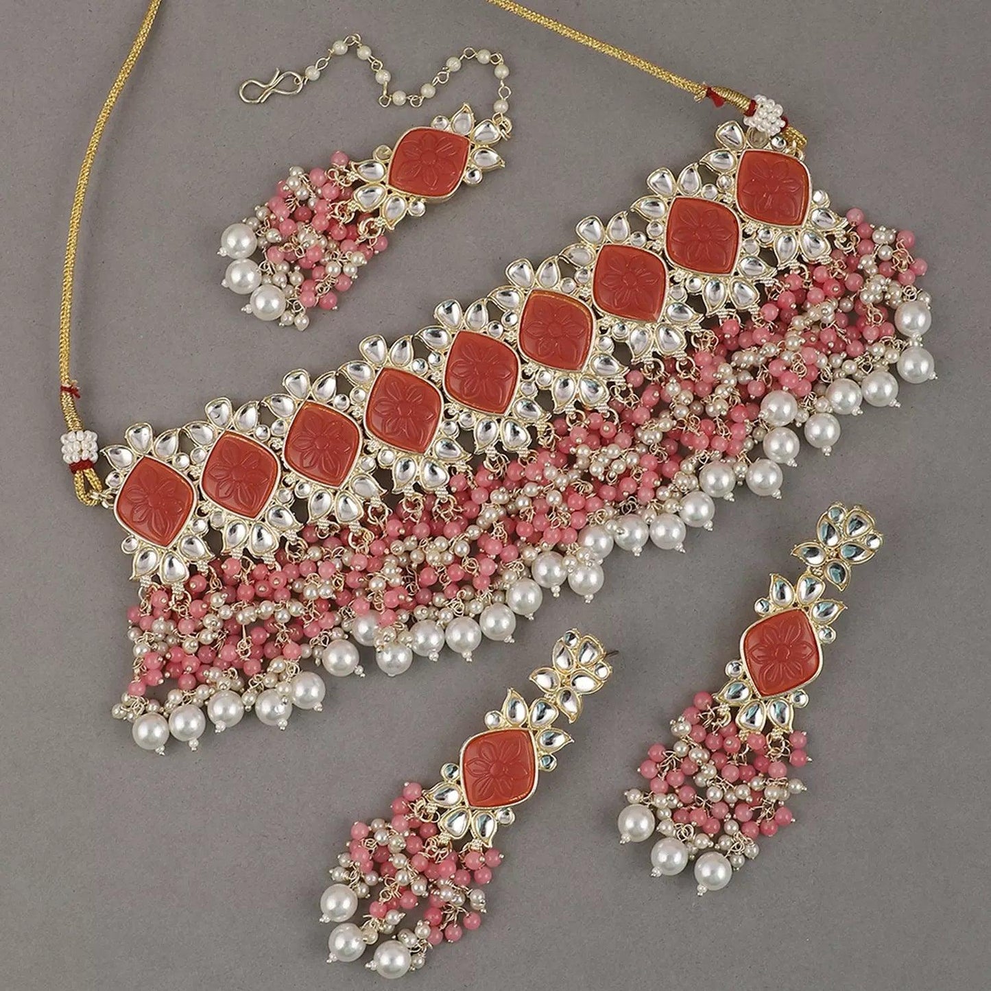 Coral Mirza Choker Set