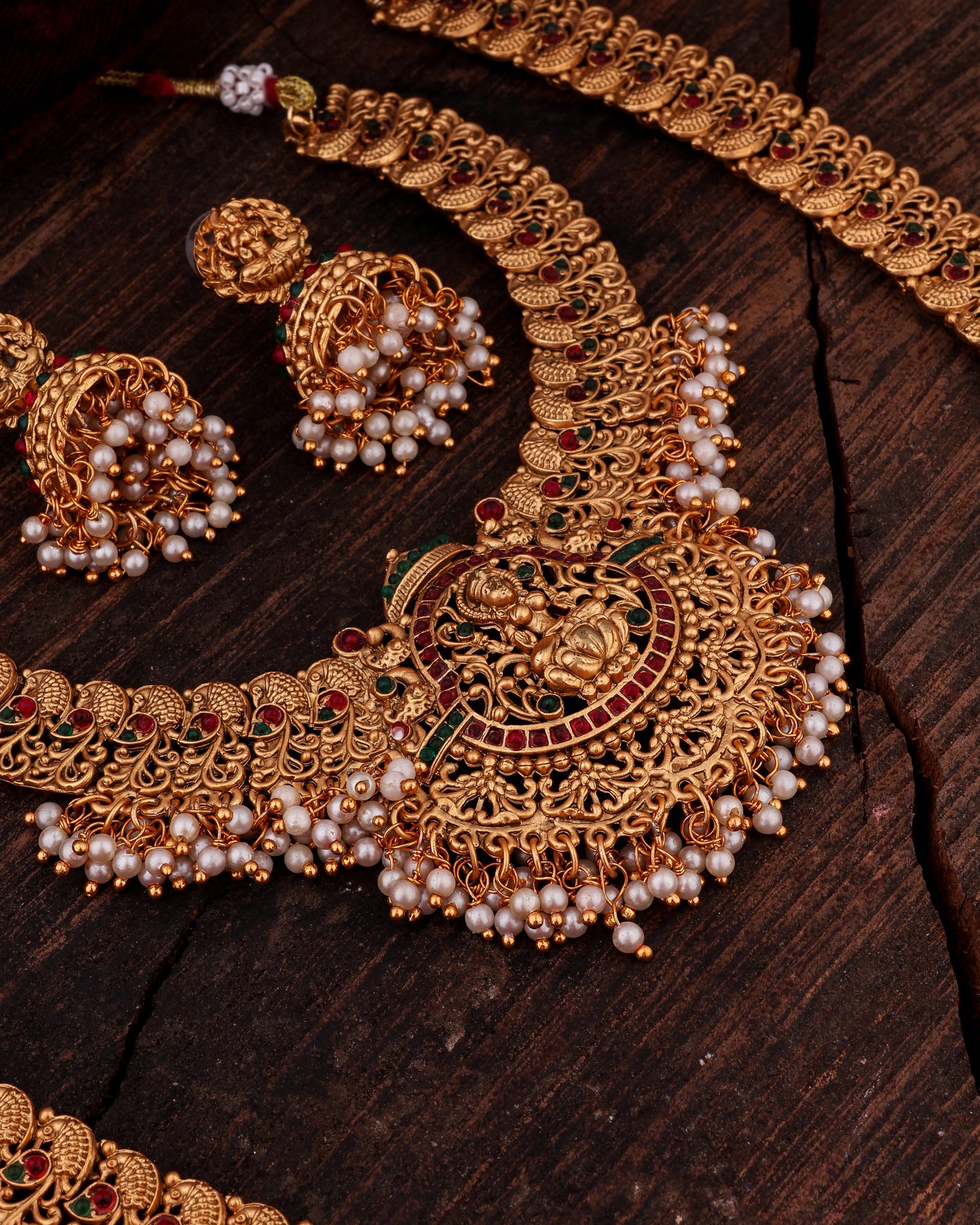 Chitra double layered rajwada necklace with earring