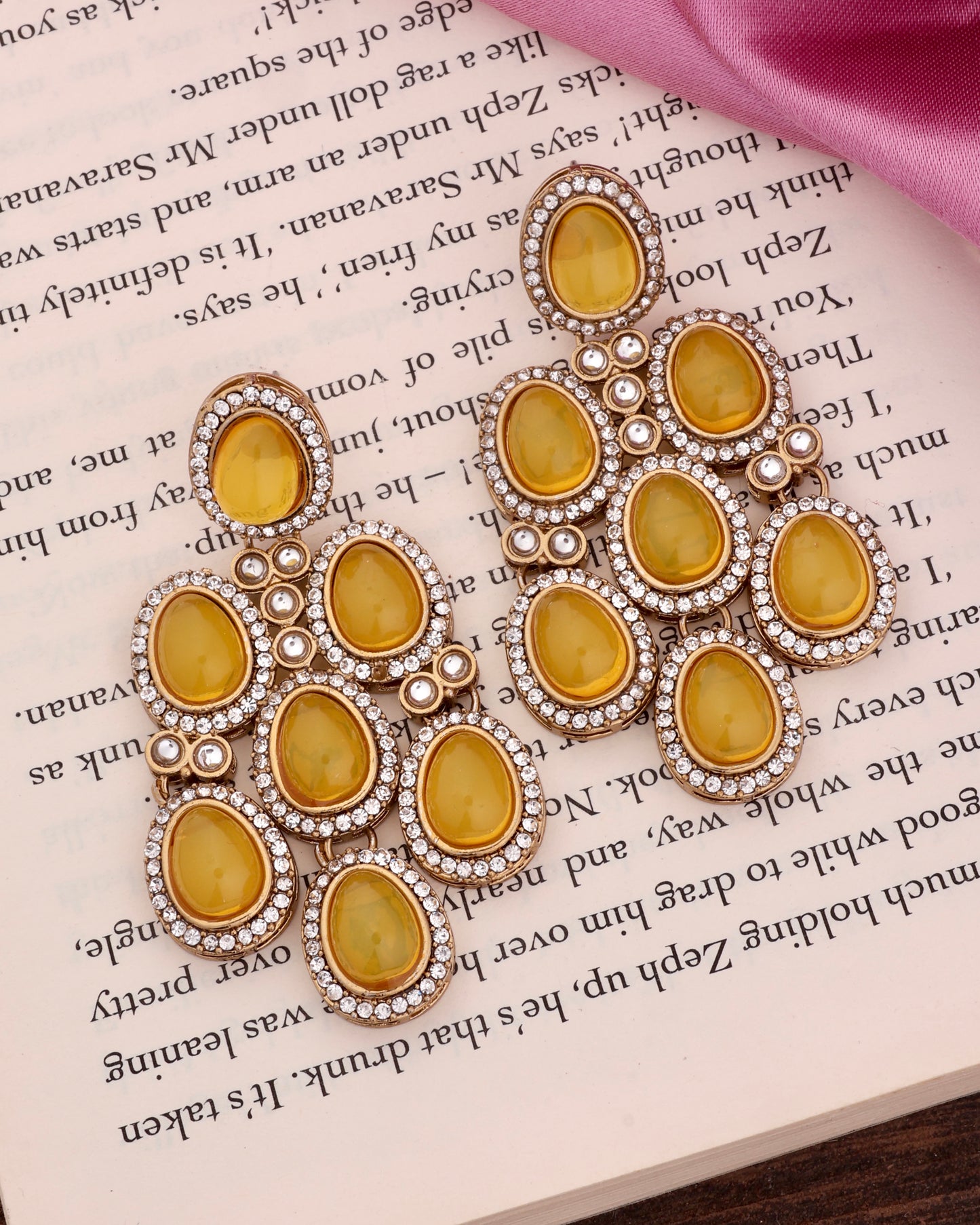 Yellow Tanvish Designer Earring