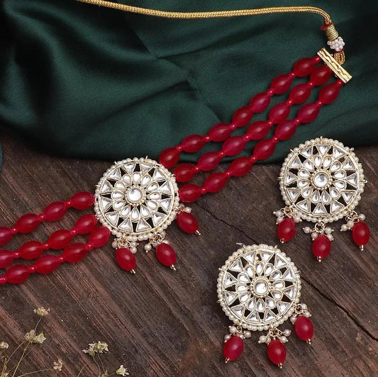 Pink Arshi Choker Set