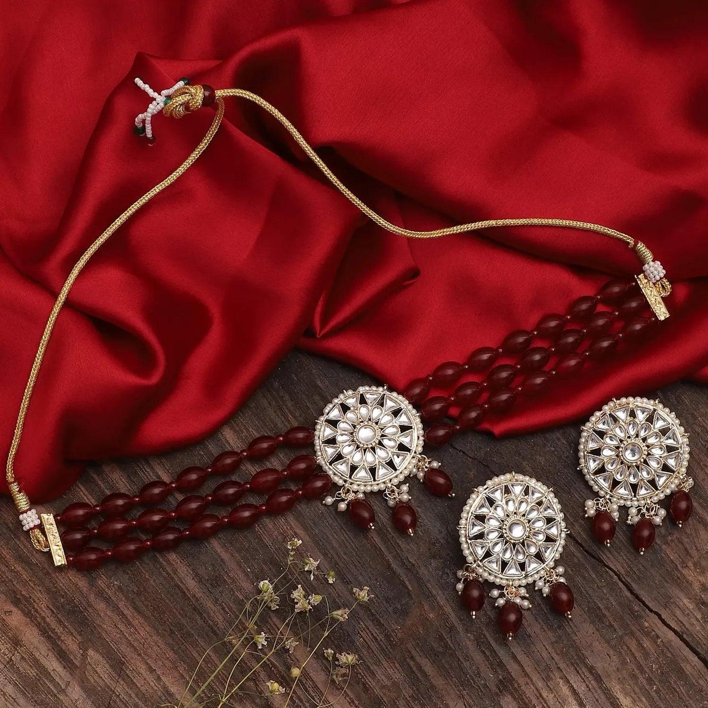 Maroon Arshi Choker Set