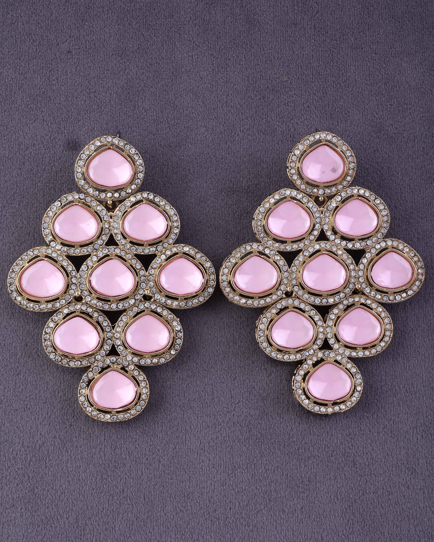 Blush Tvesha Premium Designer Zircone Polki Dupe Earring