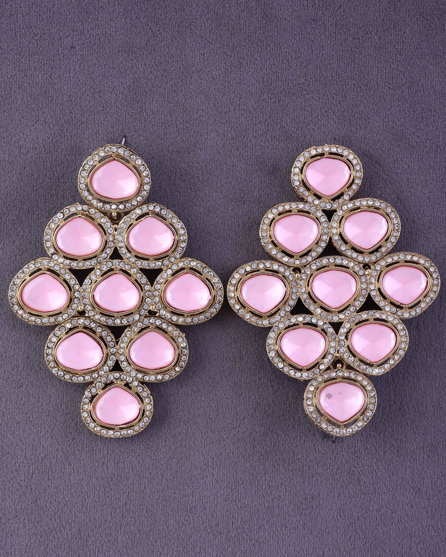 Blush Tvesha Premium Designer Zircone Polki Dupe Earring