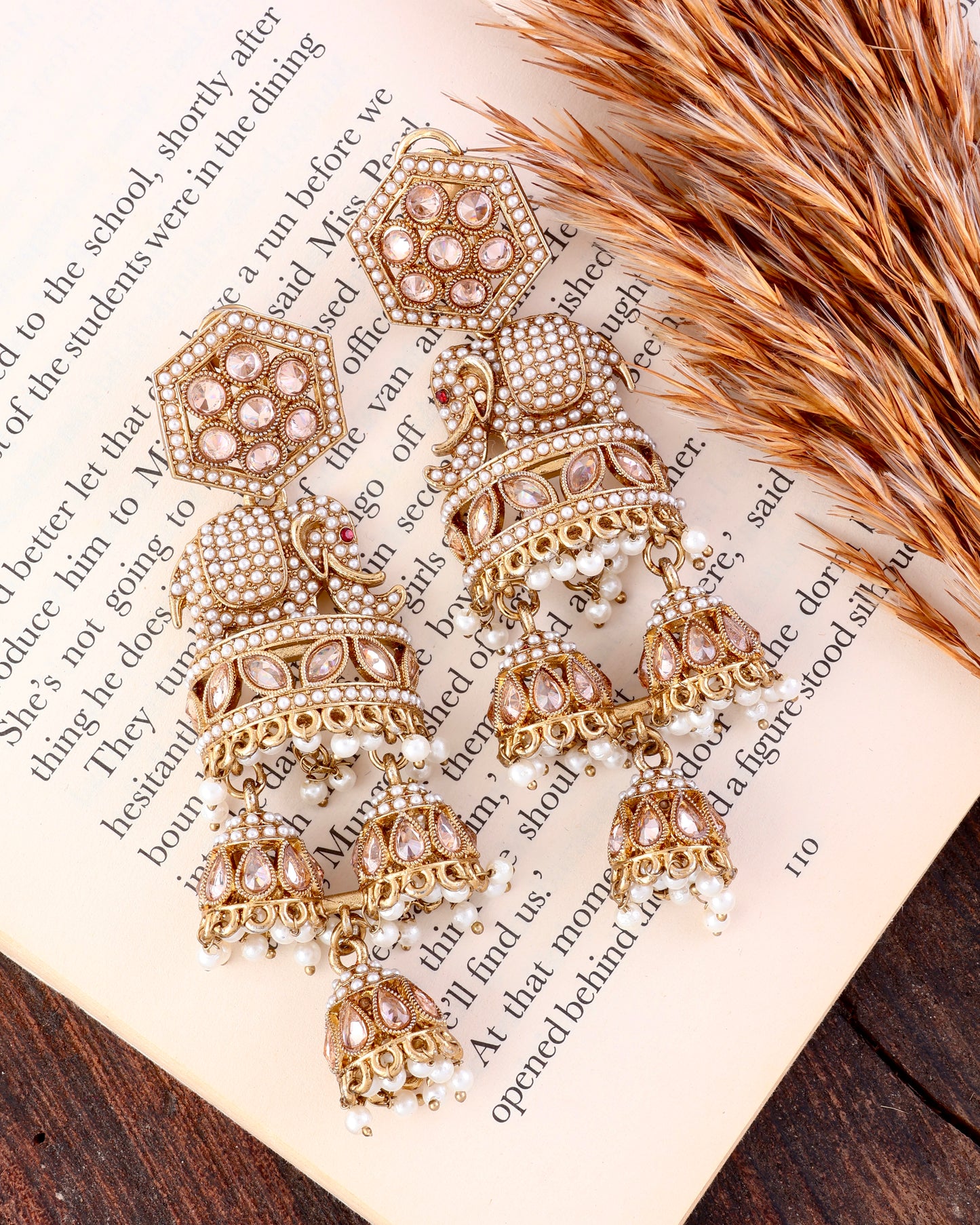 Pearl Airavya Designer Elephant Earring