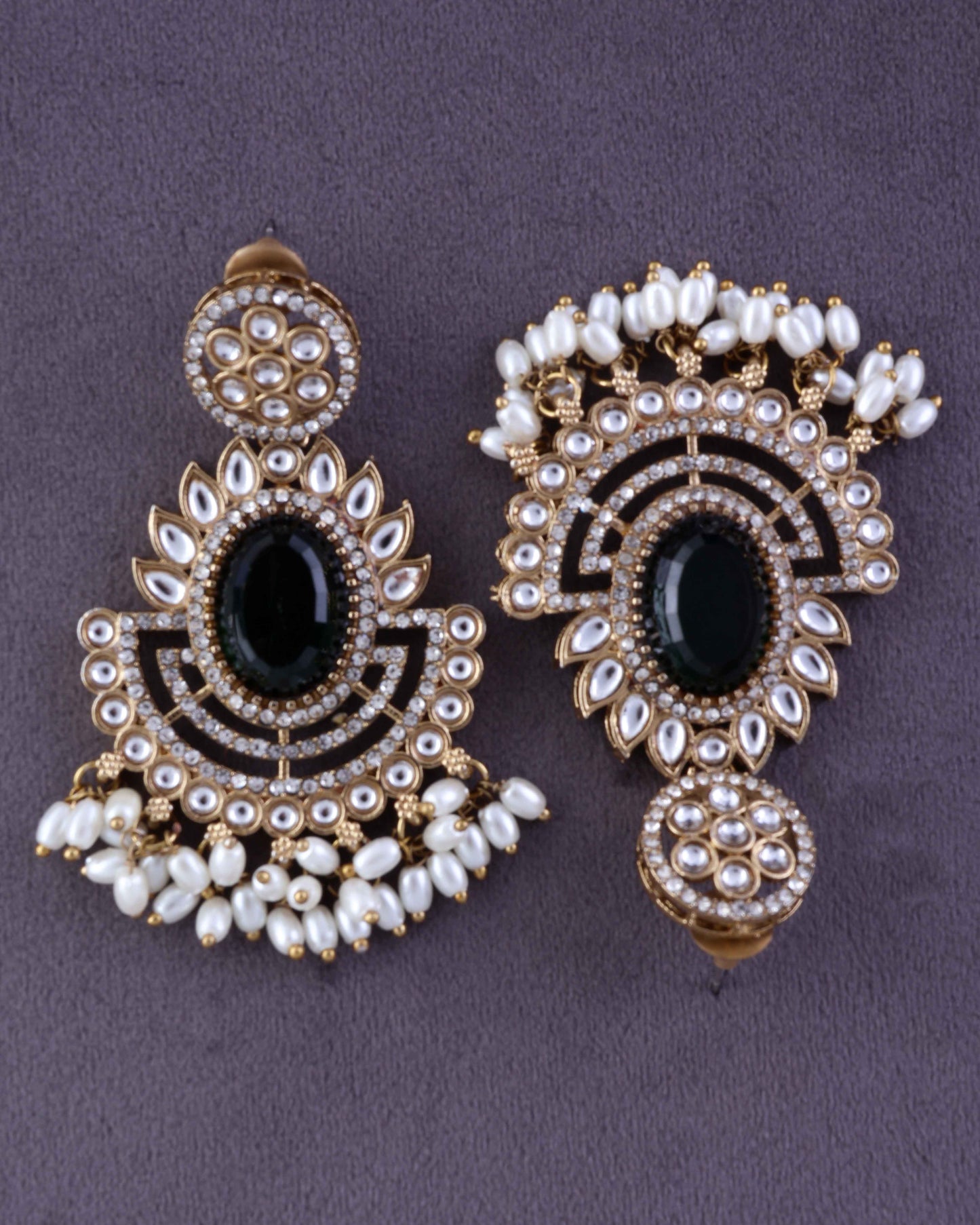 Emerald Archana Premium Designer Zircone Chandbali Earring
