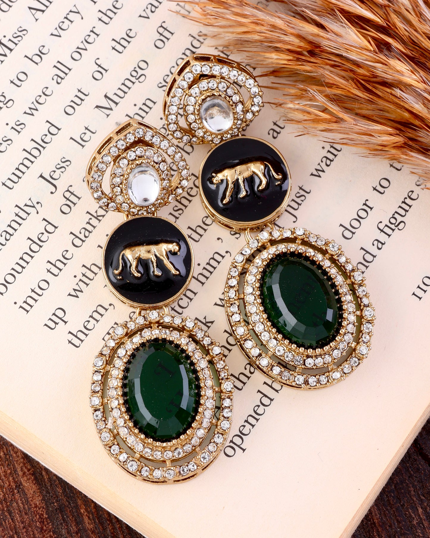 Emerald Iravya Premium Designer Zircone Polki Dupe Earring