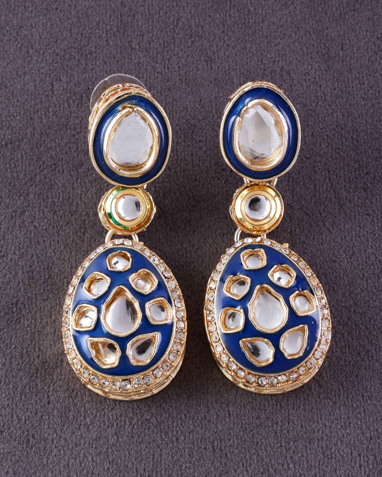 Blue Kuvar Meenakari Earring