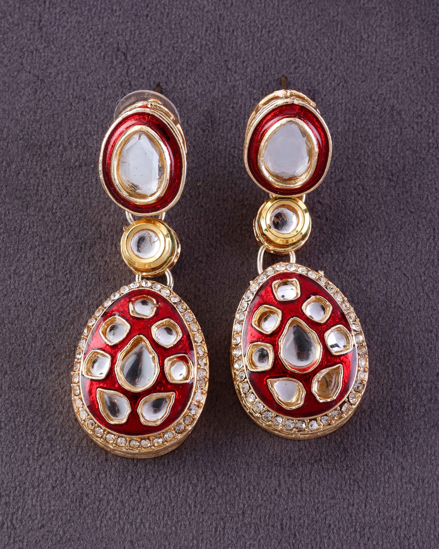 Maroon Kuvar Meenakari Earring