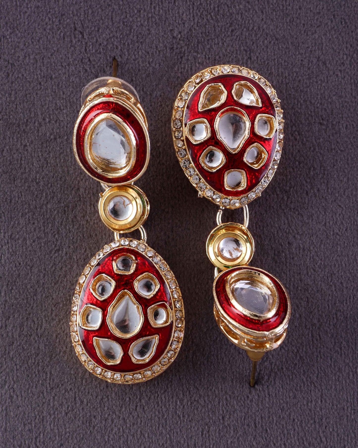 Maroon Kuvar Meenakari Earring