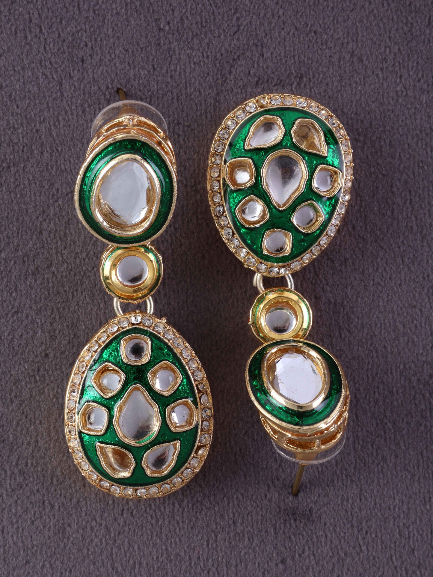 Green Kuvar Meenakari Earring