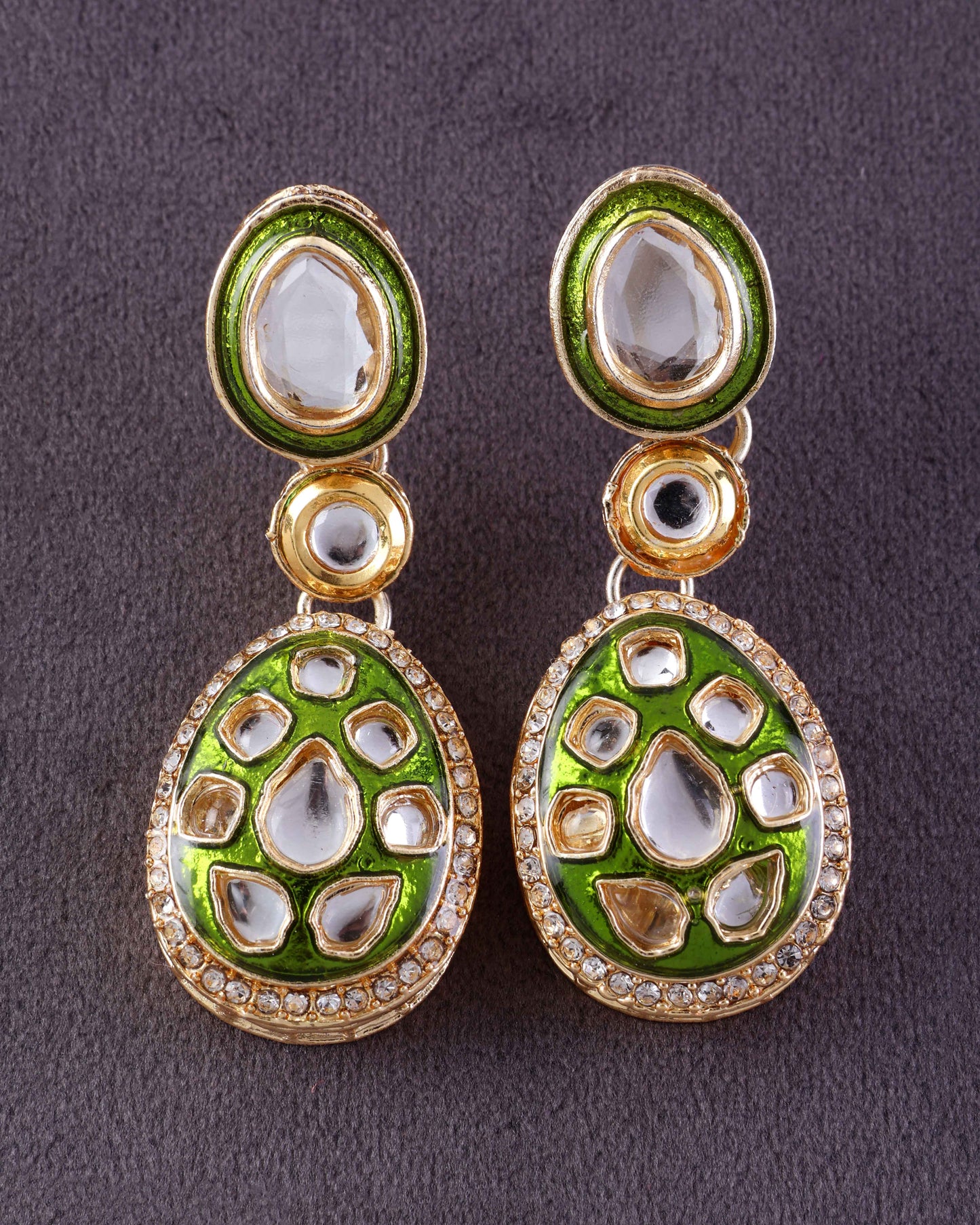 Olive Kuvar Meenakari Earring