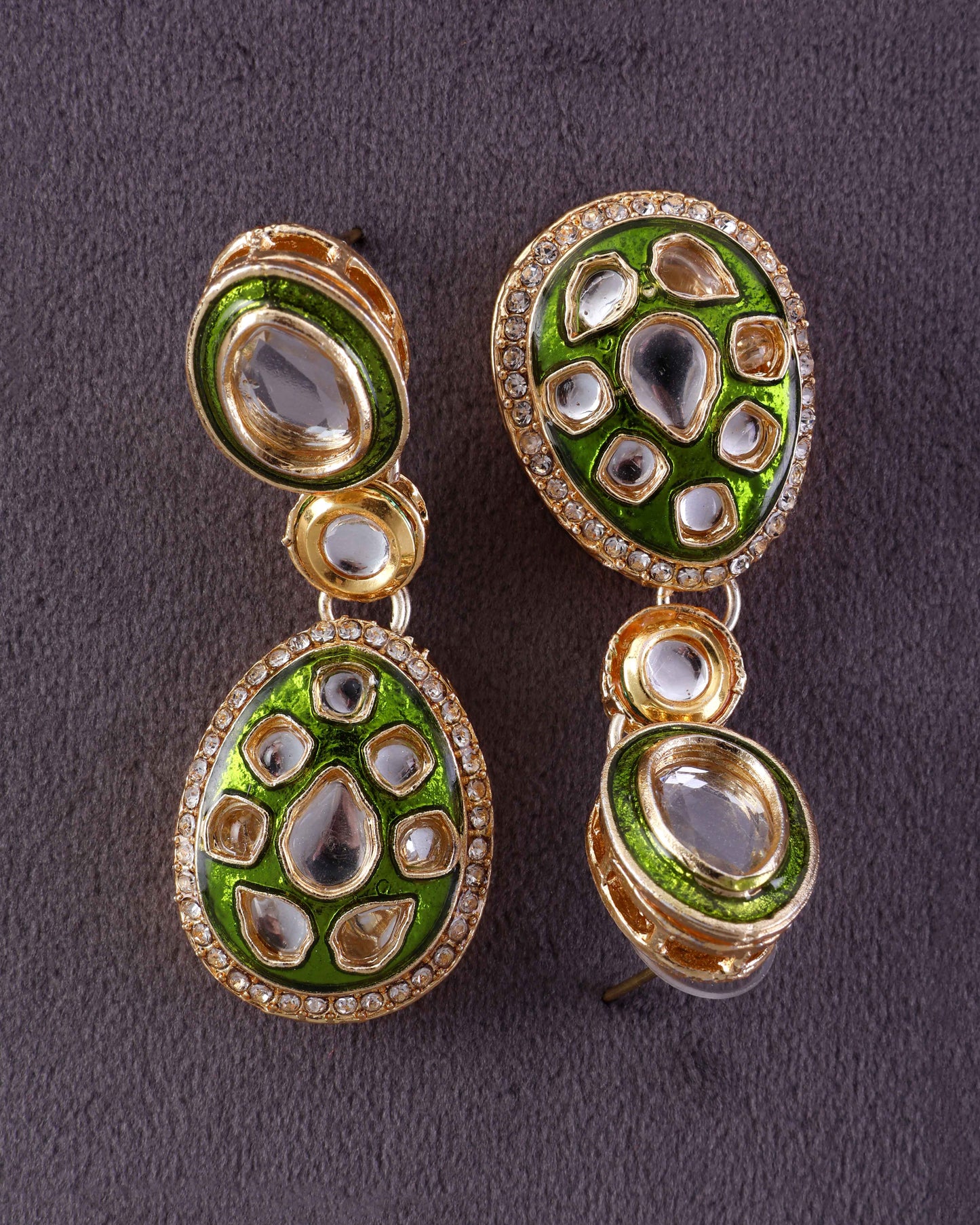 Olive Kuvar Meenakari Earring