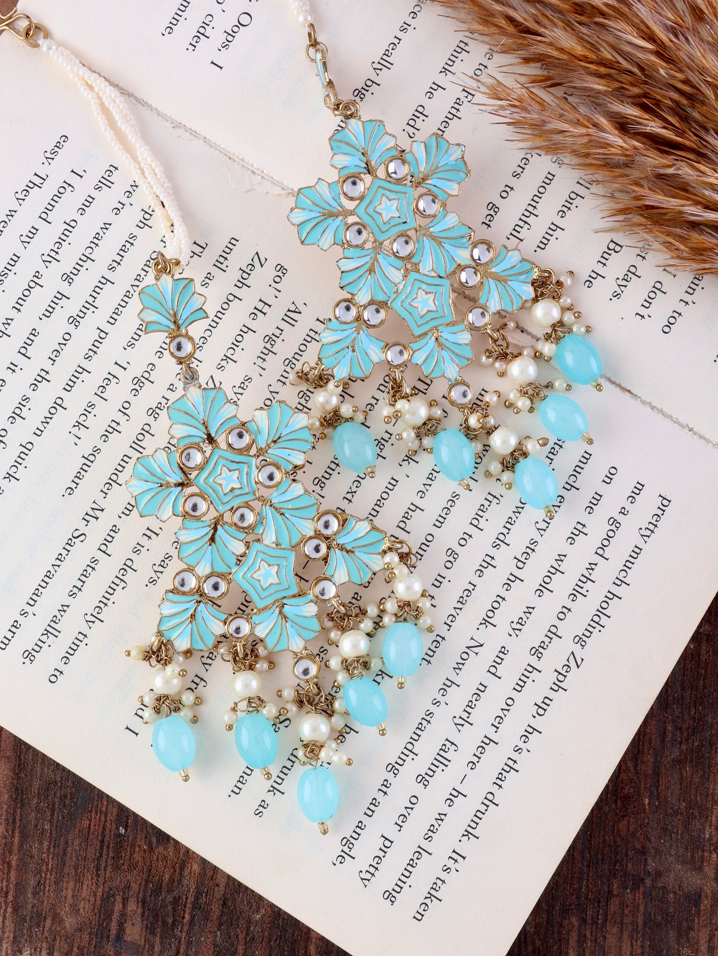 Turquoise Ragini Designer Earring With Sahara