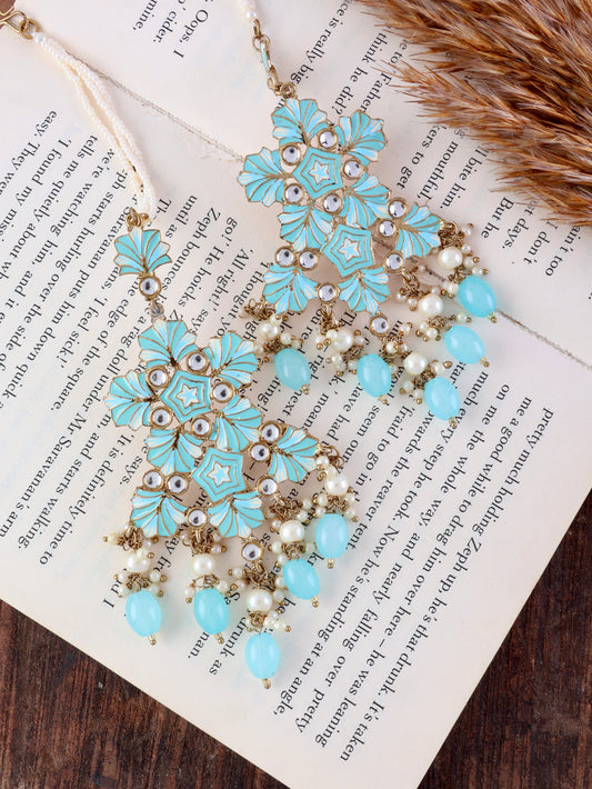 Turquoise Ragini Designer Earring With Sahara