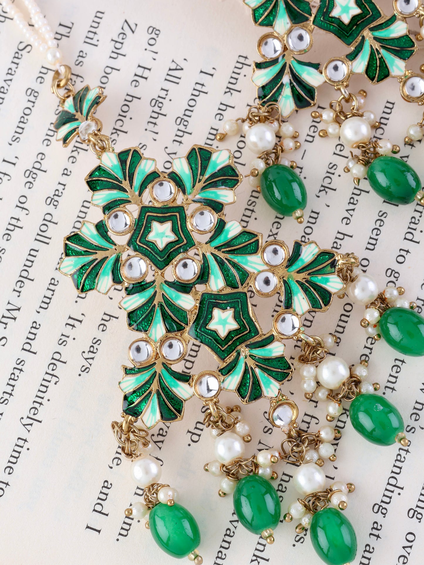 Dark Green Ragini Designer Earring With Sahara