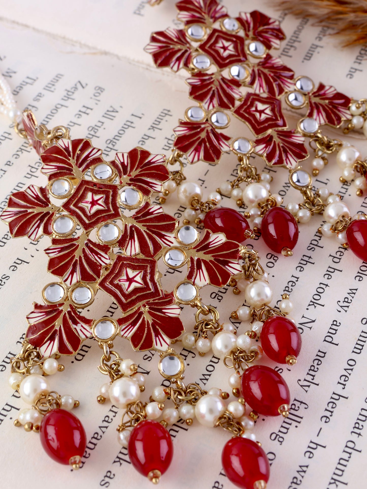 Maroon Ragini Designer Earring With Sahara