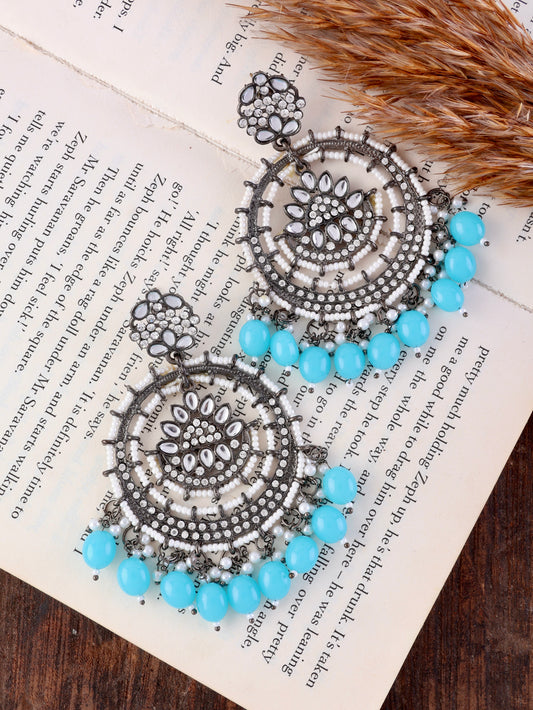 Baby Blue Myraa Zircone Chandbali