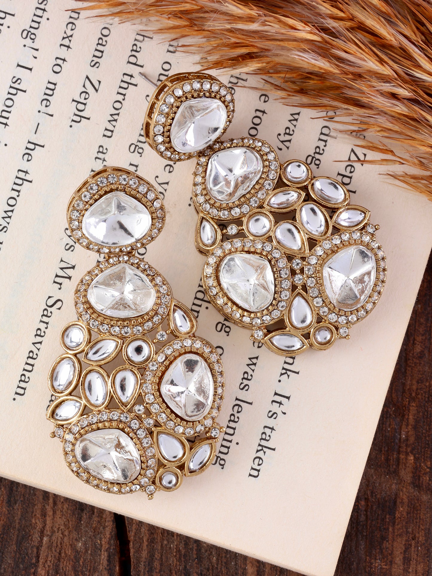 Anureet Premium Designer Zircone Polki Dupe Earring