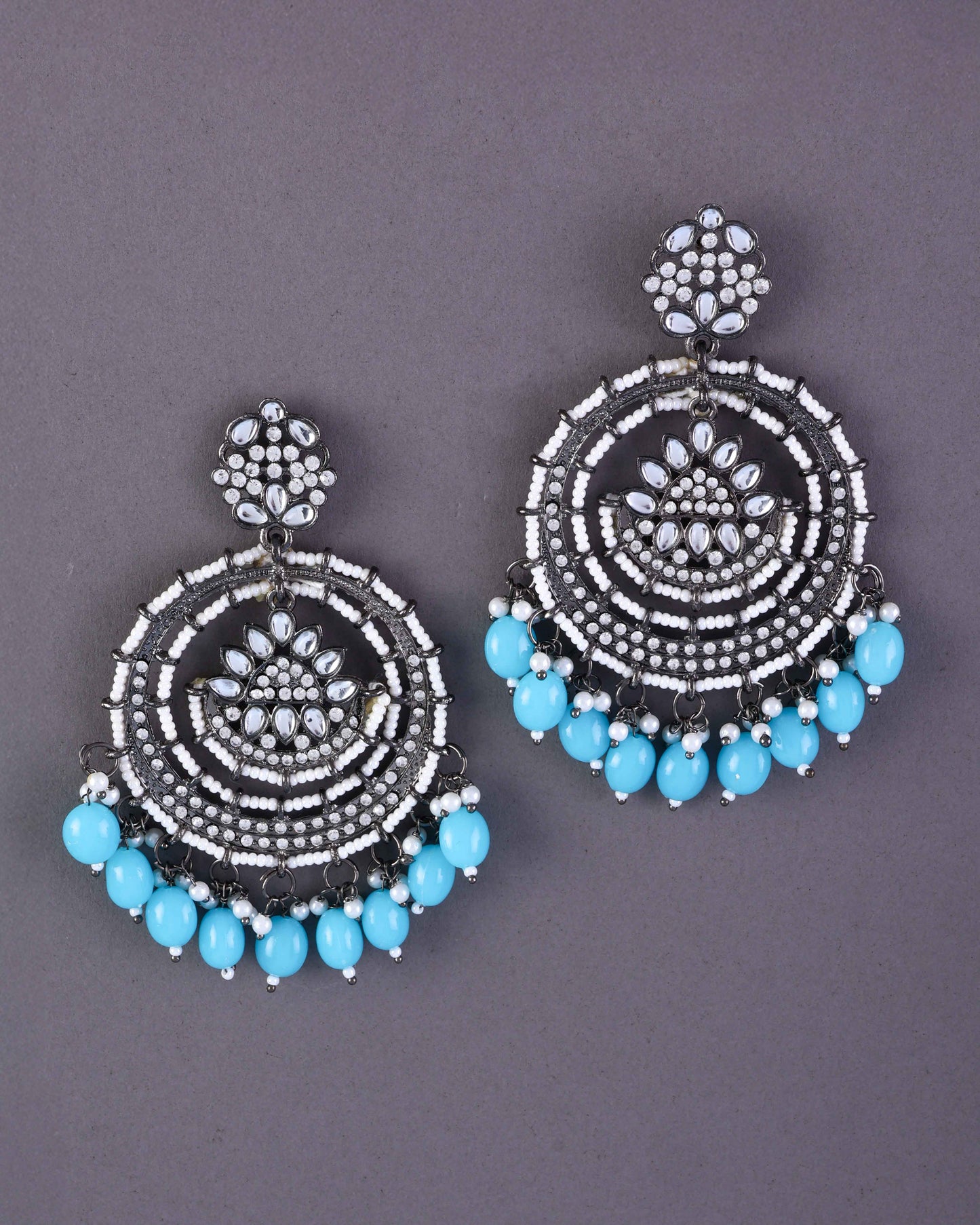 Baby Blue Myraa Zircone Chandbali