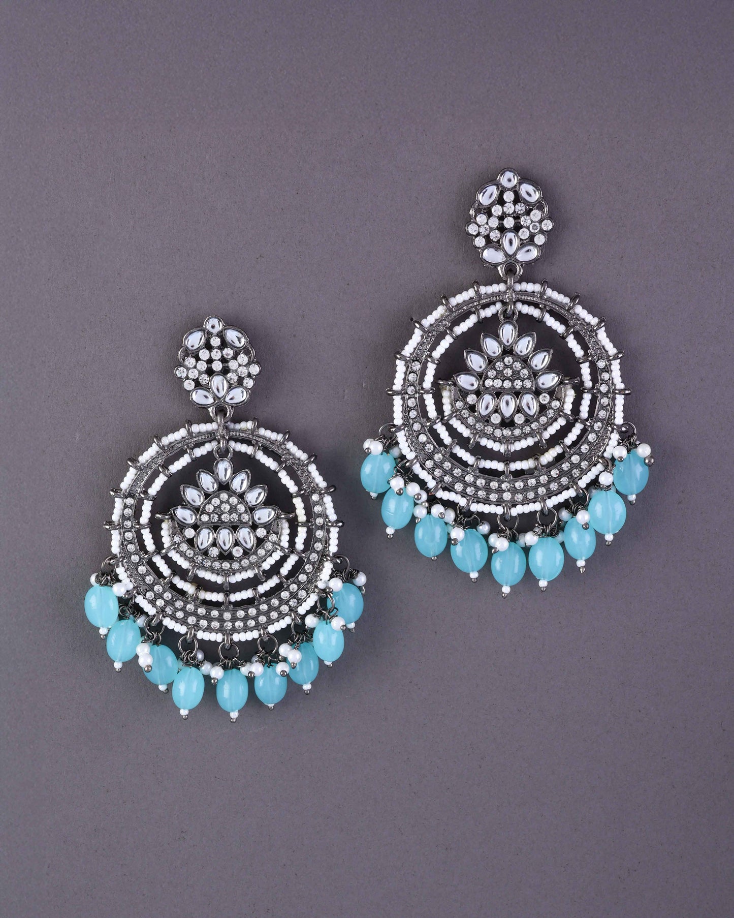 Turquoise Myraa Zircone Chandbali
