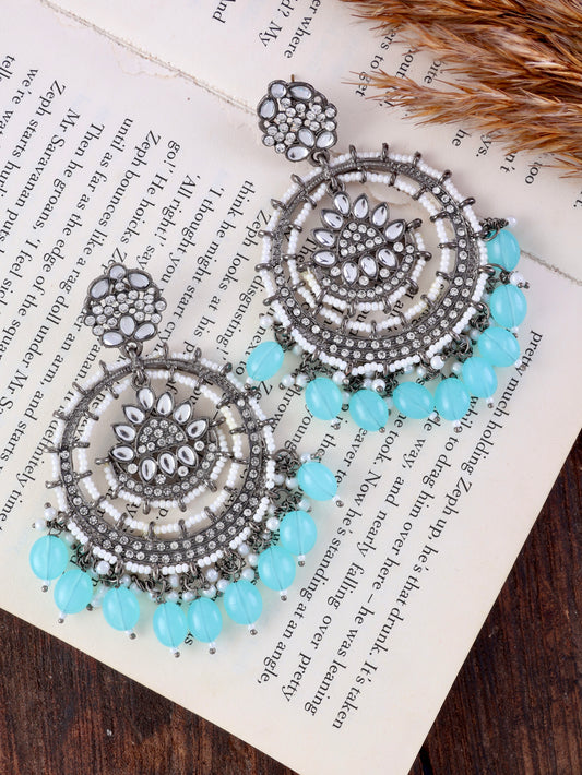 Turquoise Myraa Zircone Chandbali