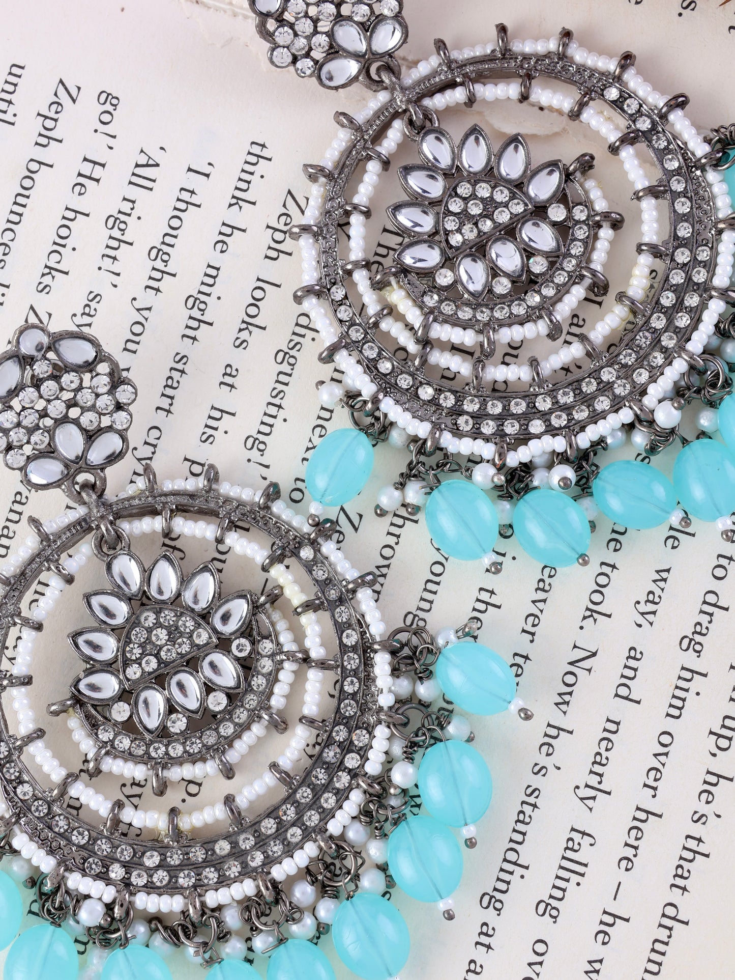 Turquoise Myraa Zircone Chandbali
