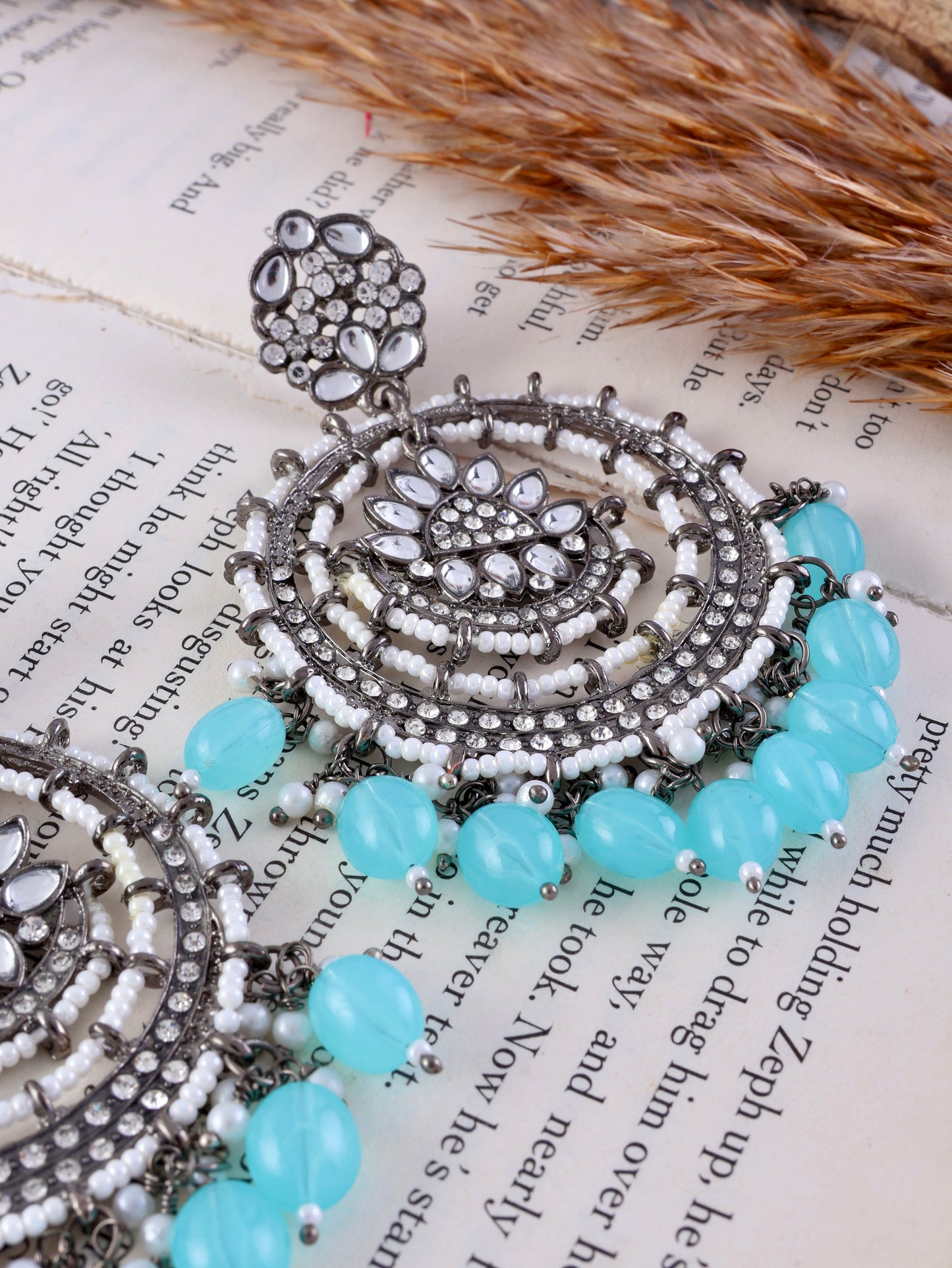 Baby Blue Myraa Zircone Chandbali