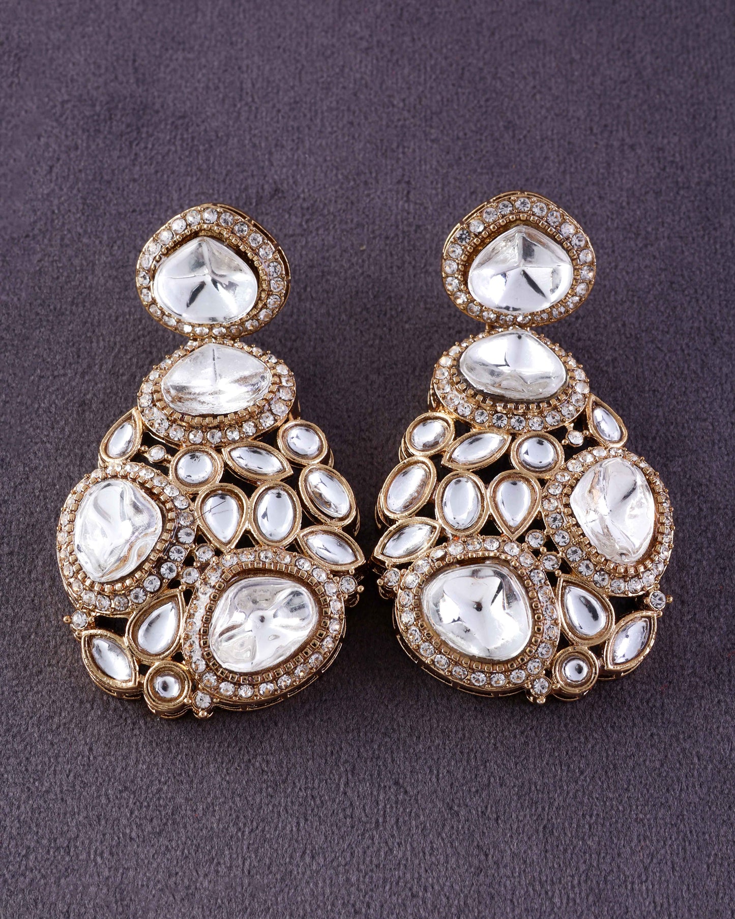 Anureet Premium Designer Zircone Polki Dupe Earring