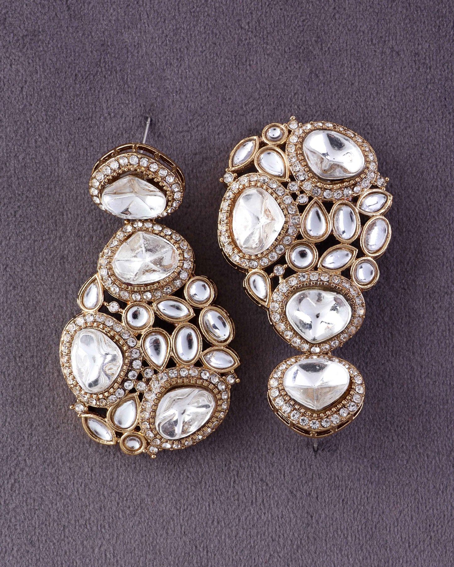 Anureet Premium Designer Zircone Polki Dupe Earring