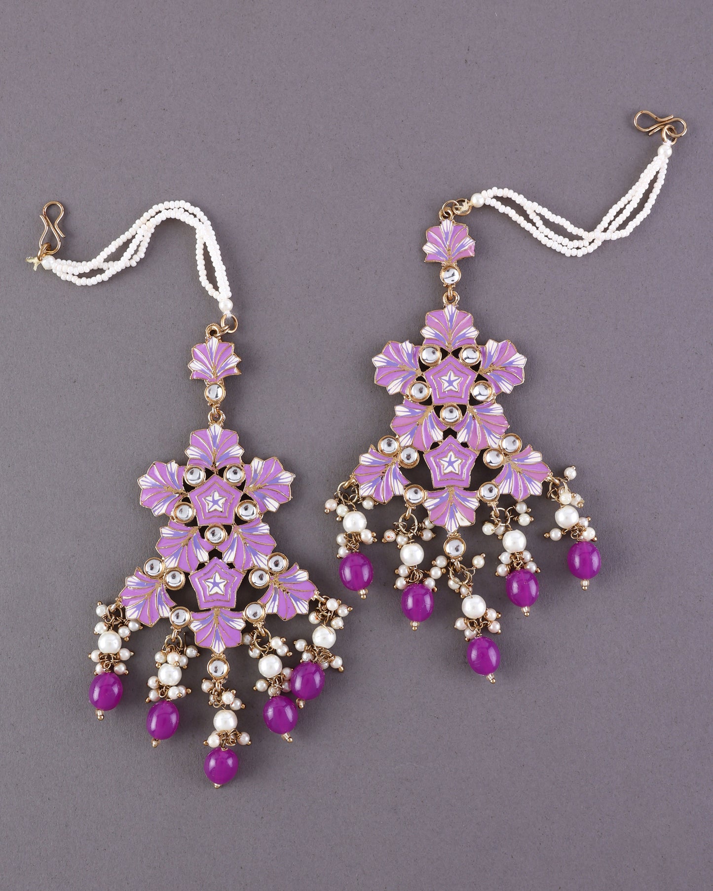 Purple Ragini Designer Earring With Sahara