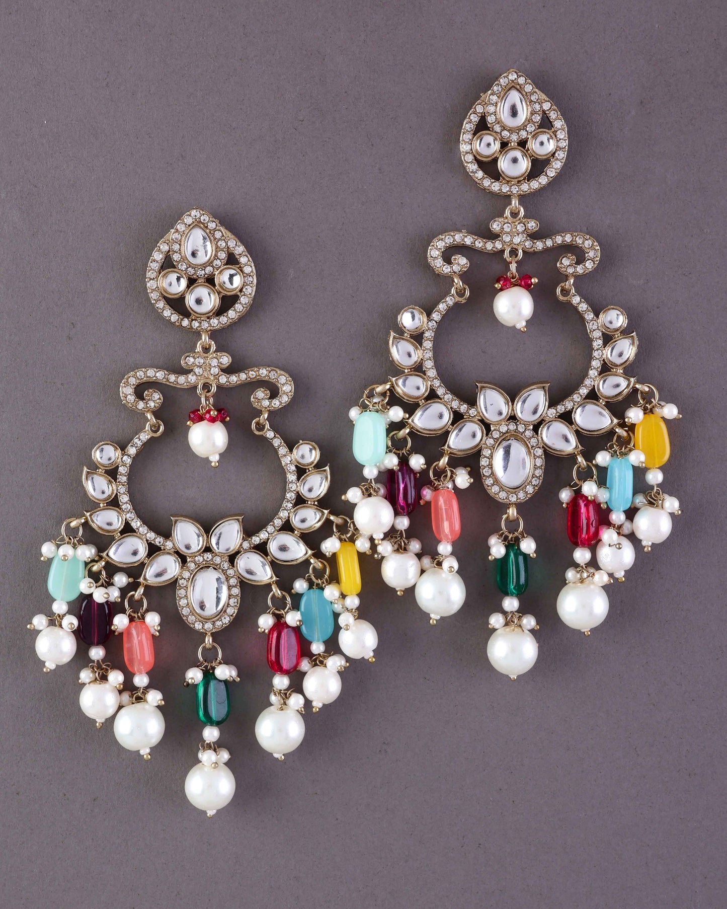 Multi Rajveer Designer Chandbali Earring