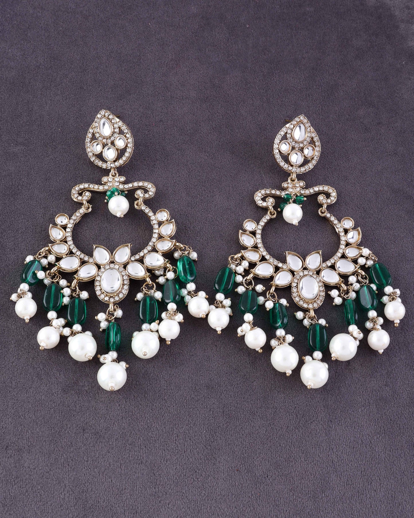 Green Rajveer Designer Chandbali Earring